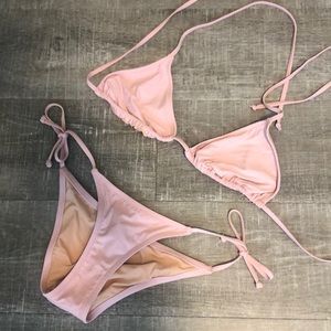 Worn once, light pink string bikini